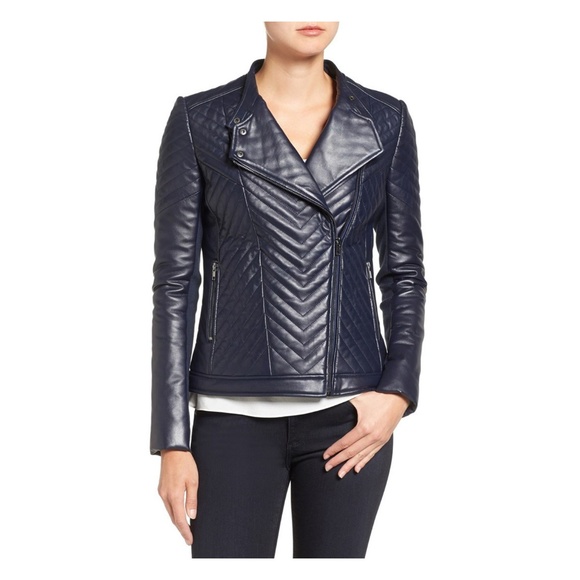 chevron faux fur jacket